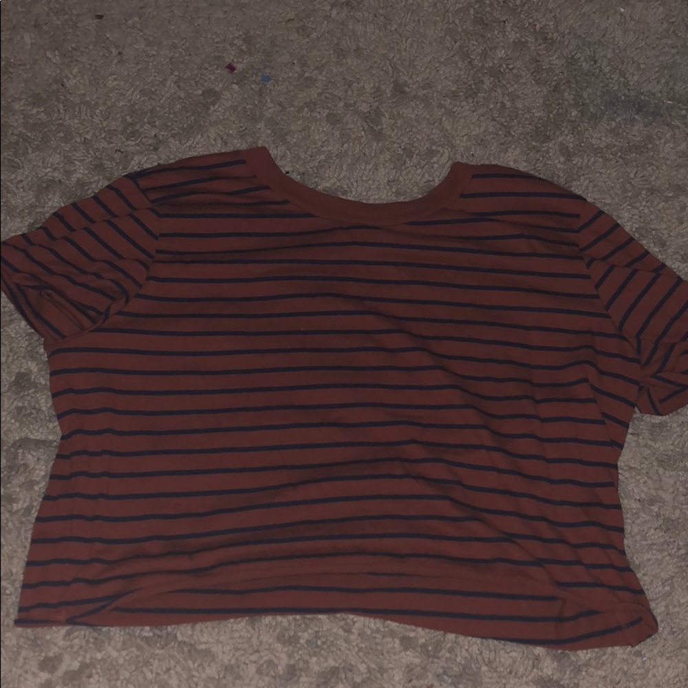 Rusty Orange and Navy Crop Top